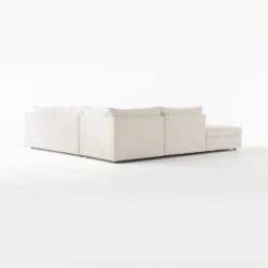 Stitch 4-Piece L-Shaped White Performance Fabric Sectional Sofa With Left Chaise -Furniture Sales Store StitchNtrlSectRASfCrArlsOt3QBF20
