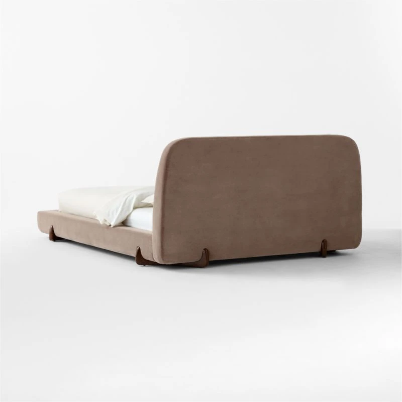 Stivale Light Brown Velvet Queen Bed 5 Stivale Light Brown Velvet Queen Bed - Image 5