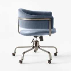 Stretta Blue Velvet Office Chair -Furniture Sales Store StrettaBlueMtlOffcChairSDSSS22