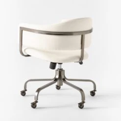 Stretta Ivory Velvet Office Chair -Furniture Sales Store StrettaIvoryMtlOffcChair3QBSSS22