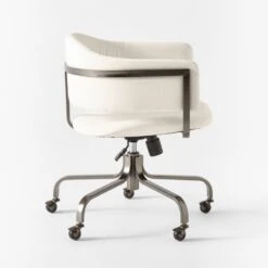 Stretta Ivory Velvet Office Chair -Furniture Sales Store StrettaIvoryMtlOffcChairSDSSS22
