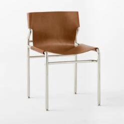 Surf Sling Brown Leather Dining Chair -Furniture Sales Store SurfBrnLthrSlingDnngChr3QSSF21