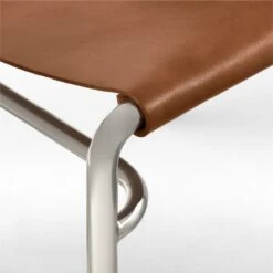 Surf Sling Brown Leather Dining Chair -Furniture Sales Store SurfBrnLthrSlingDnngChrAVSSF21