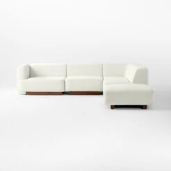 Terrain 5-Piece L-Shaped Ivory Boucle Sectional Sofa With Left Arm -Furniture Sales Store TerrainIvyBc5pcLASctSofaSOSSS22