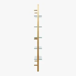 Tesso Brass Metal Wall Mount Bookshelf -Furniture Sales Store TessoBrushedBrassBookcsSDS20