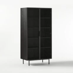 Trace Black Wire Bookcase -Furniture Sales Store TraceBlkMeshDoorBookcase3QF20