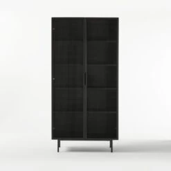 Trace Black Wire Bookcase -Furniture Sales Store TraceBlkMeshDoorBookcaseSOF20