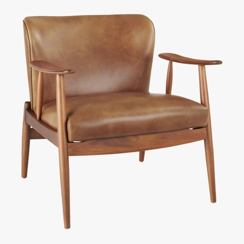 Troubadour Saddle Leather Wood Frame Chair 4 Troubadour Saddle Leather Wood Frame Chair - Image 4