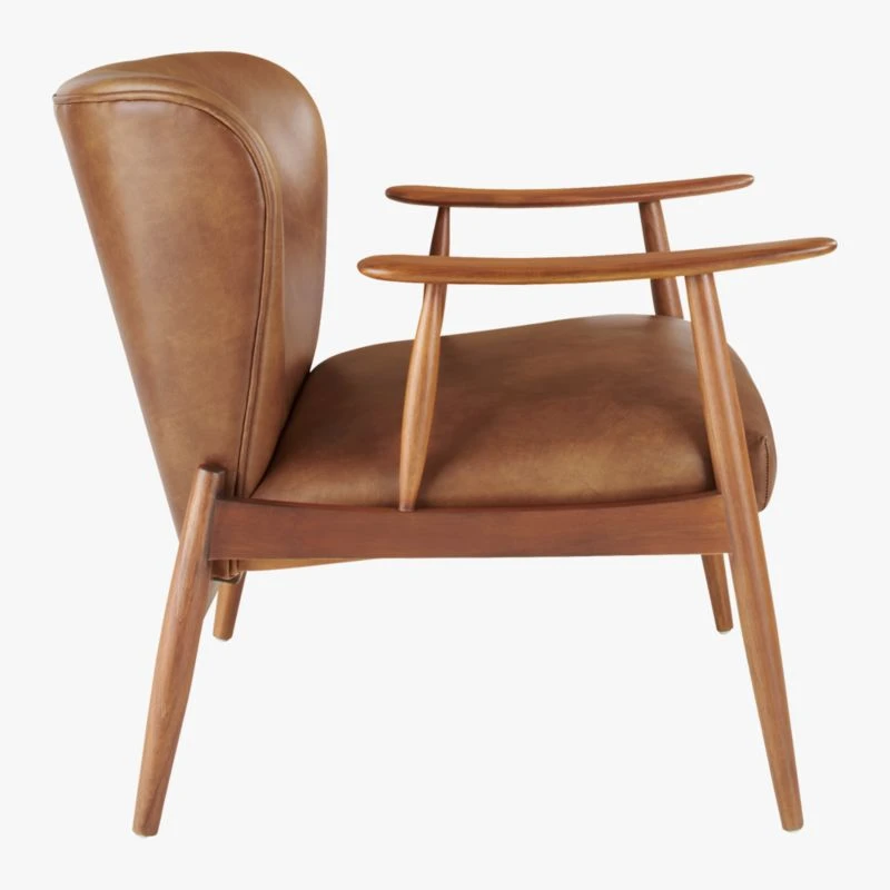 Troubadour Saddle Leather Wood Frame Chair 5 Troubadour Saddle Leather Wood Frame Chair - Image 5