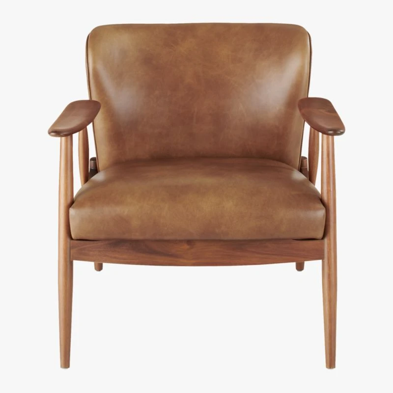 Troubadour Saddle Leather Wood Frame Chair 3 Troubadour Saddle Leather Wood Frame Chair - Image 3