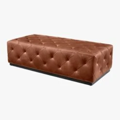 Saddle Leather Tufted Ottoman -Furniture Sales Store TuftedRectSaddleLthrOttmn3QS18