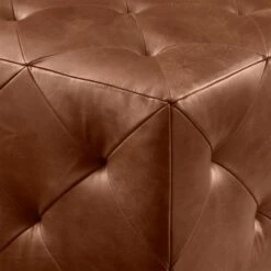Saddle Leather Tufted Ottoman -Furniture Sales Store TuftedRectSaddleLthrOttmnAVS18
