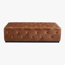 Saddle Leather Tufted Ottoman -Furniture Sales Store TuftedRectSaddleLthrOttmnS18