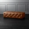 Saddle Leather Tufted Ottoman