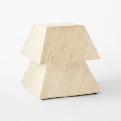 Tukul White Travertine Side Table 8 Tukul White Travertine Side Table -Furniture Sales Store TukulSideTable3QSSF23