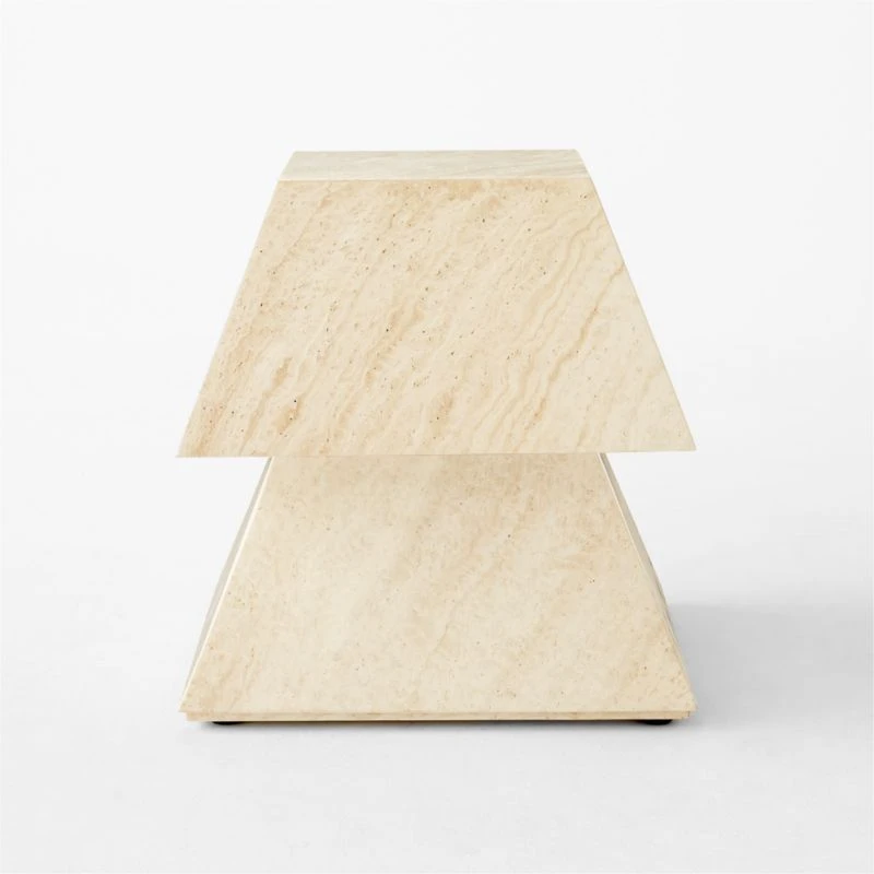 Tukul White Travertine Side Table 3 Tukul White Travertine Side Table - Image 3