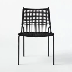 Virve Black Rope Outdoor Dining Chair 11 Virve Black Rope Outdoor Dining Chair -Furniture Sales Store VirveBkSSDnngChairBkRpSOSSS22