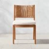 Roc Teak And Rattan Outdoor Dining Chair With Ivory Sunbrella® Cushion