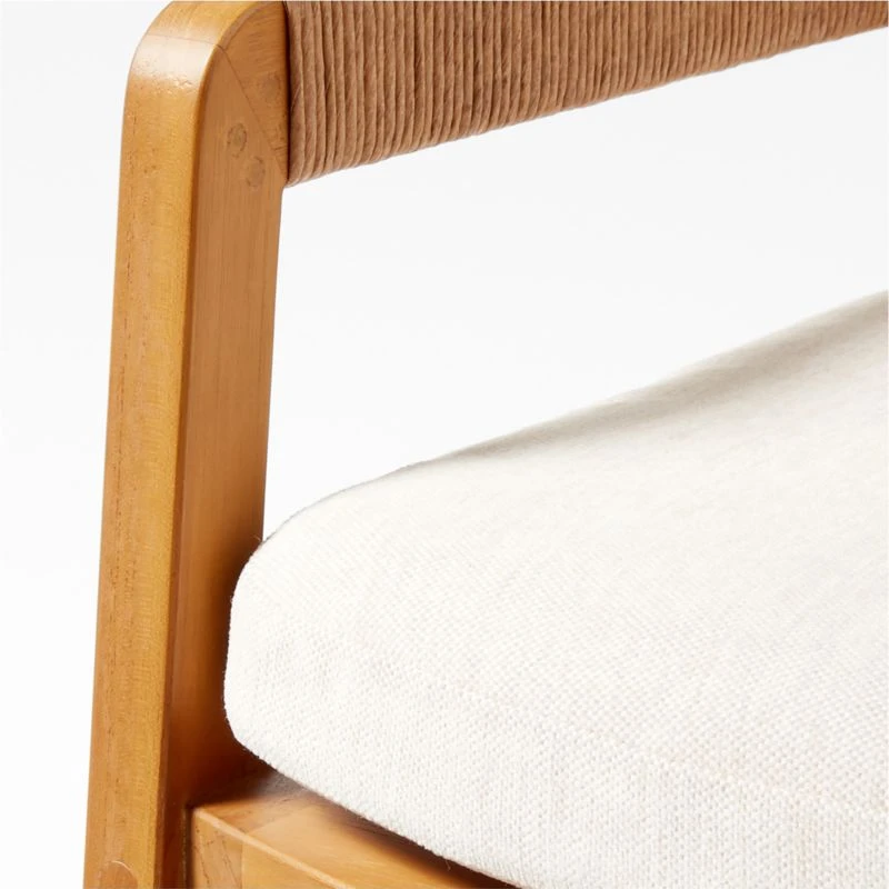 Roc Teak And Rattan Outdoor Dining Armchair With Ivory Sunbrella® Cushion 10 Roc Teak And Rattan Outdoor Dining Armchair With Ivory Sunbrella® Cushion - Image 10