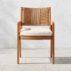 Roc Teak And Rattan Outdoor Dining Armchair With Ivory Sunbrella® Cushion