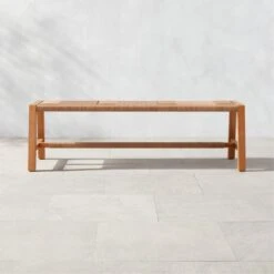 Roc Teak And Rattan Outdoor Dining Bench