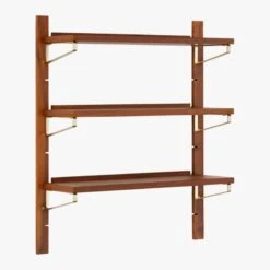 Walnut Modular Single Shelf 39.5" -Furniture Sales Store WalnutMod39p5SingleShelf3QF18