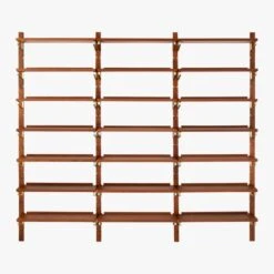 Walnut Modular Triple Shelf 88" -Furniture Sales Store WalnutMod88TripleShelfF18