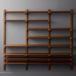 Walnut Modular Triple Shelf 88" -Furniture Sales Store WalnutMod88TripleShelfRO5F18