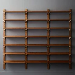 Walnut Modular Triple Shelf 88" -Furniture Sales Store WalnutMod88TripleShelfROF18