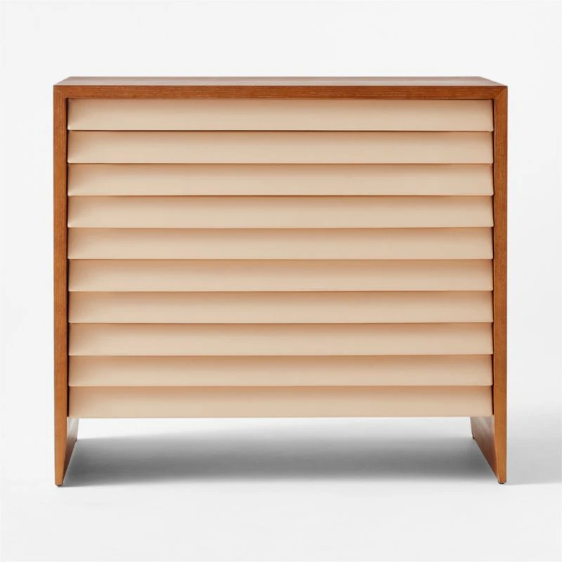 Wane Wood 2-Drawer File Cabinet With Vegan Leather Drawers 2 Wane Wood 2-Drawer File Cabinet With Vegan Leather Drawers - Image 2