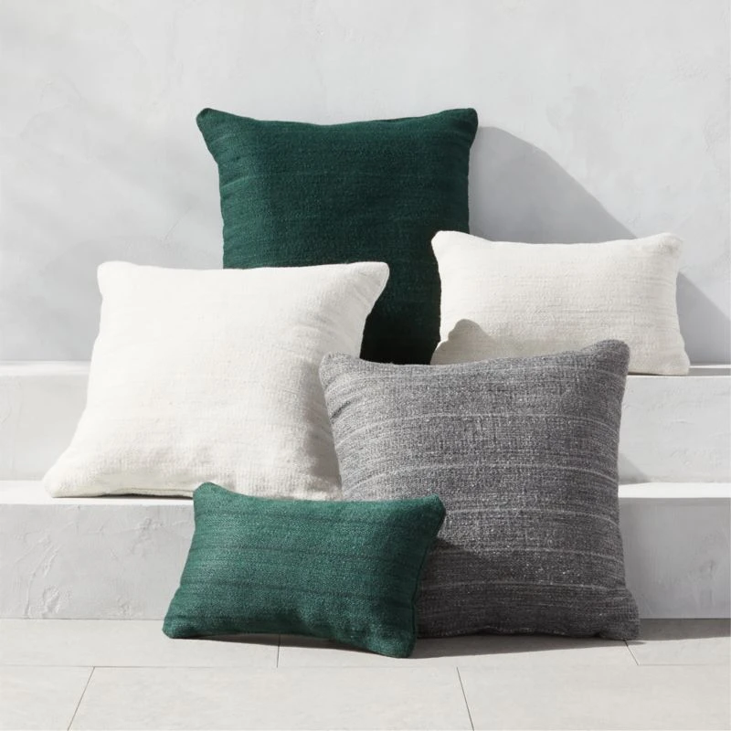 Waverly Dark Grey Outdoor Throw Pillow 23" 3 Waverly Dark Grey Outdoor Throw Pillow 23" - Image 3