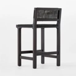 Wrapped Black Leather Counter Stool -Furniture Sales Store WrppdLthrBlkCounterStool3QBSSS23 1