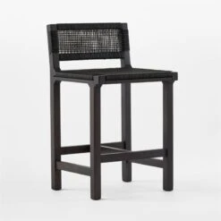Wrapped Black Leather Counter Stool -Furniture Sales Store WrppdLthrBlkCounterStool3QSSS23 1