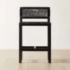 Wrapped Black Leather Counter Stool